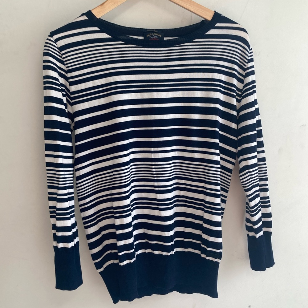 PAUL & SHARK nautical striped cotton shirt, size medium